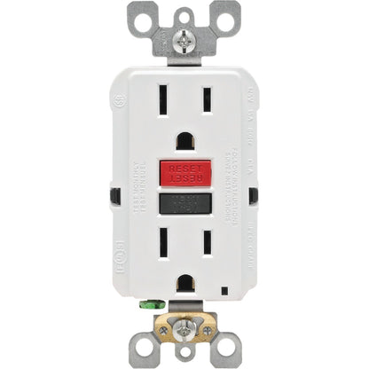 Leviton SmartlockPro Self-Test 15A White Residential Grade 5-15R GFCI Outlet