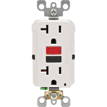 Leviton SmartlockPro Self-Test 20A White Commercial Grade 5-20R GFCI Outlet