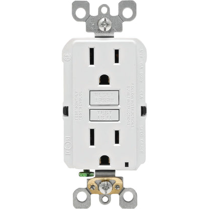 Leviton SmartlockPro Self-Test 15A White Residential Grade Rounded Corner 5-15R GFCI Outlet (3-Pack)