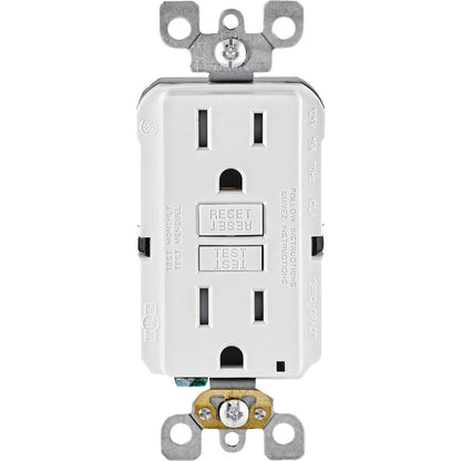Leviton SmartlockPro Self-Test 15A White Commercial Grade Tamper Resistant 5-15R GFCI Outlet