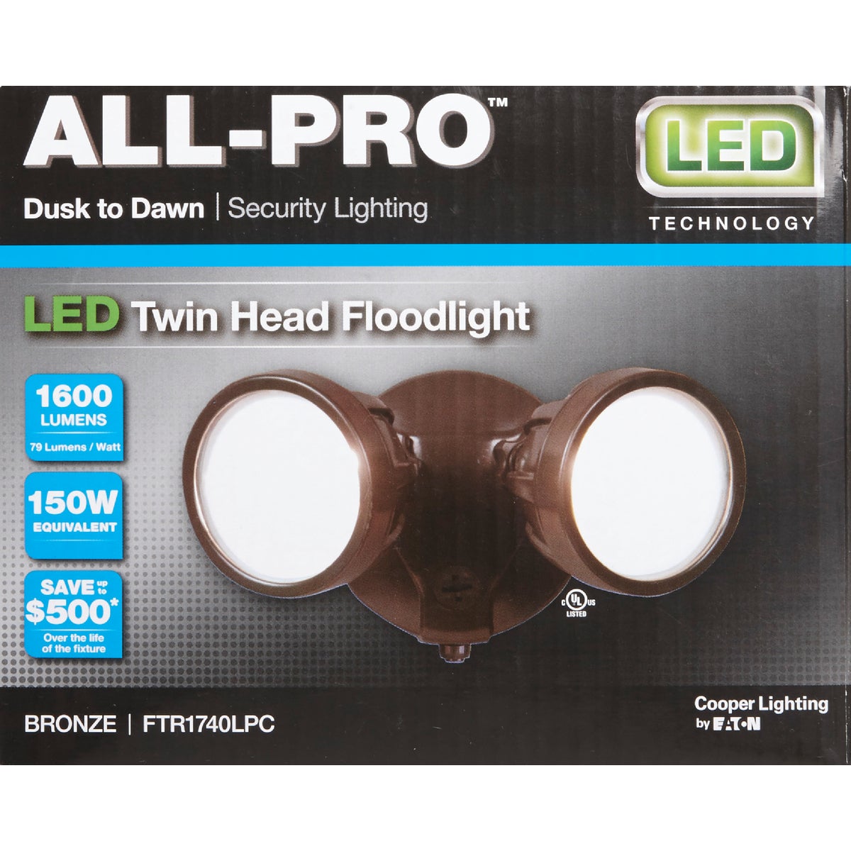 All-Pro Bronze Dusk To Dawn LED Floodlight Fixture