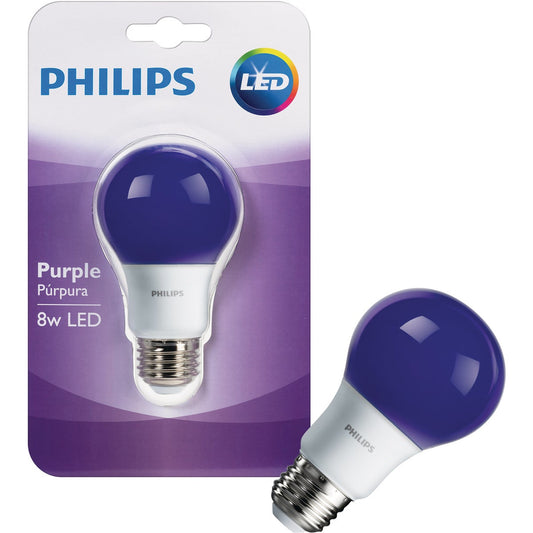 Philips 60W Equivalent Purple A19 Medium LED Decorative Party Light Bulb