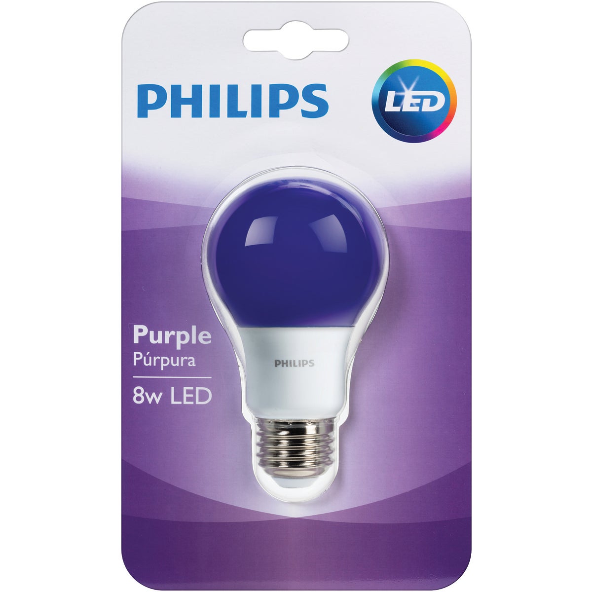 Philips 60W Equivalent Purple A19 Medium LED Decorative Party Light Bulb