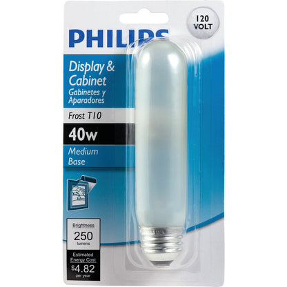Philips 40W Frosted Medium Tubular T10 Incandescent Display Light Bulb