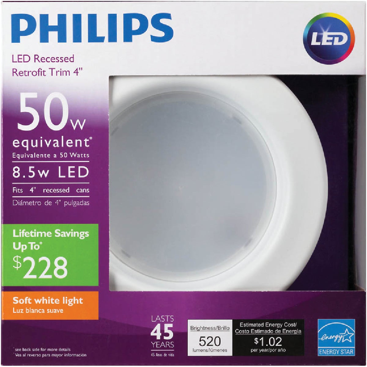 Philips 4 In. Retrofit Non-IC Rated White LED Recessed Light Kit
