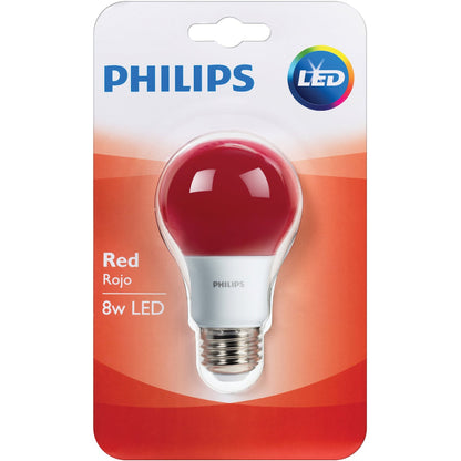 Philips 60W Equivalent Red A19 Medium LED Decorative Party Light Bulb