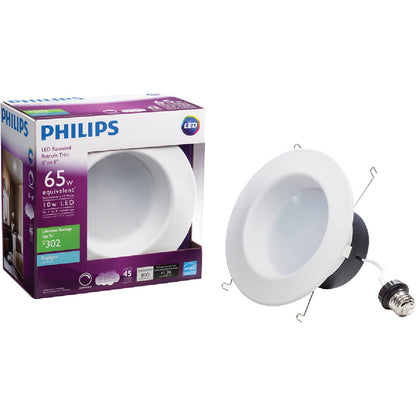 Philips 4 In. Retrofit Non-IC Rated White LED Recessed Light Kit