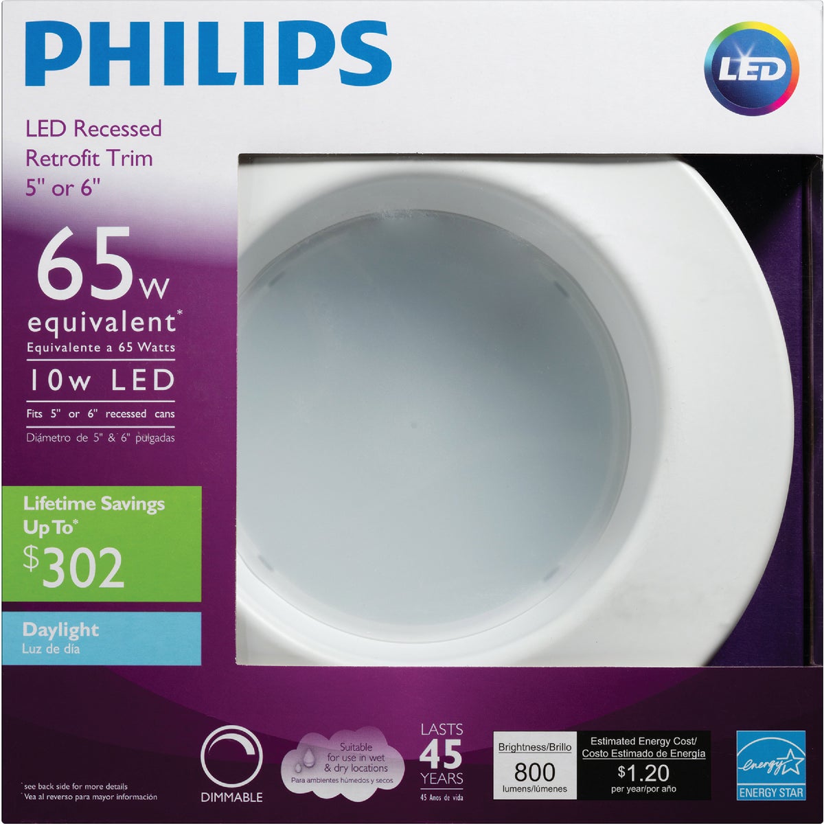 Philips 4 In. Retrofit Non-IC Rated White LED Recessed Light Kit