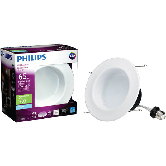 Philips 5 In. Retrofit Non-IC Rated White LED Recessed Light Kit
