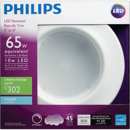 Philips 5 In. Retrofit Non-IC Rated White LED Recessed Light Kit