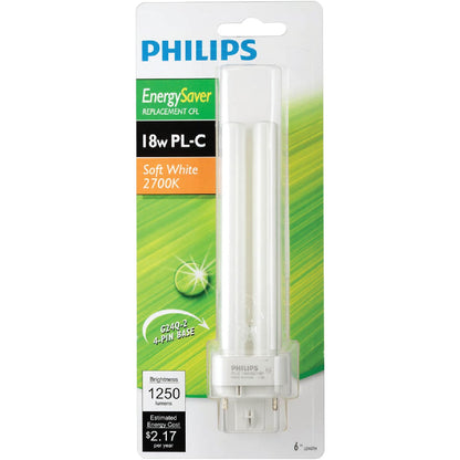 Philips 75W Equivalent Soft White G24 Base PL-C CFL Light Bulb