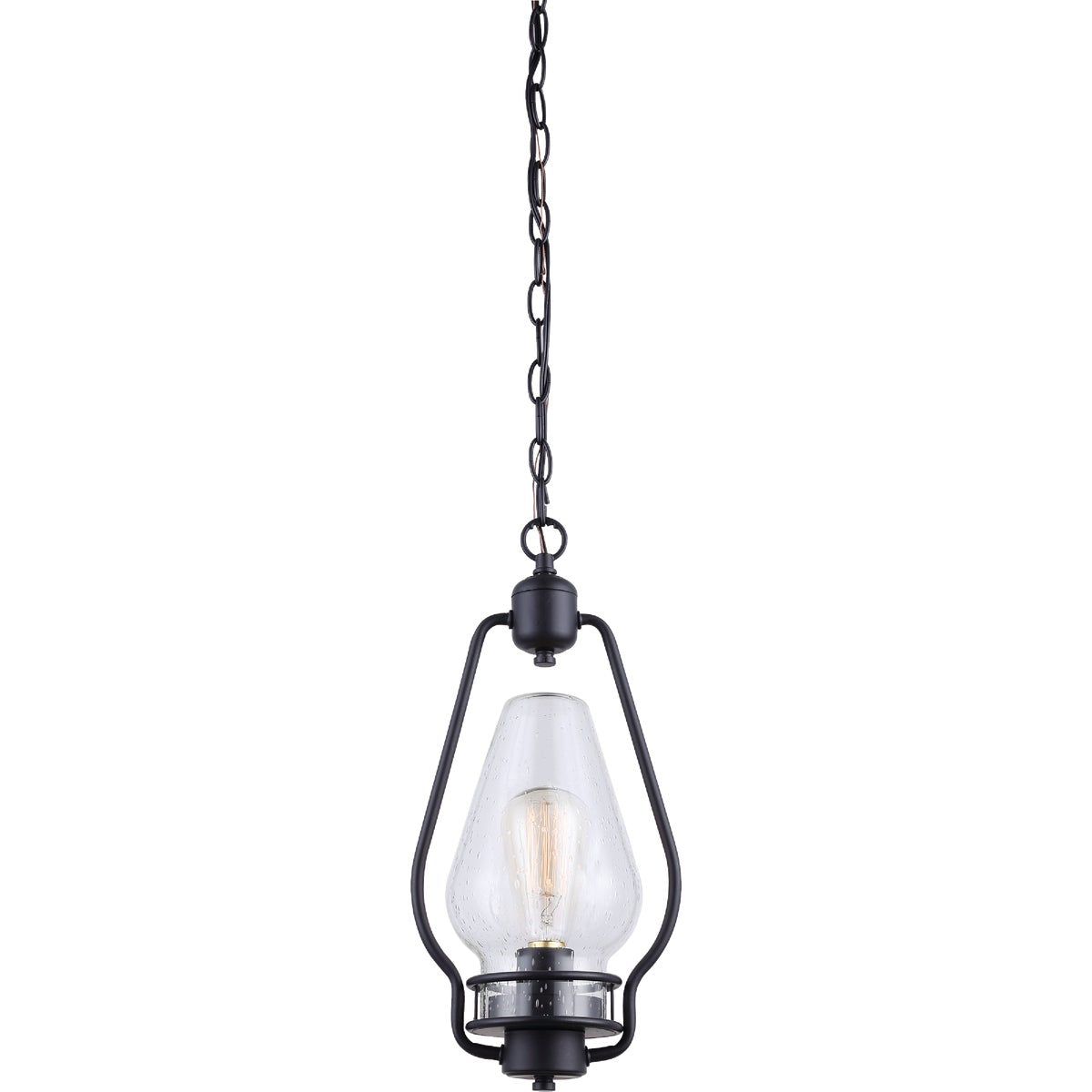 Home Impressions 1-Bulb Black Incandescent Lantern Style Pendant Light Fixture