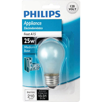 Philips 25W Frost Medium A15 Incandescent Appliance Light Bulb