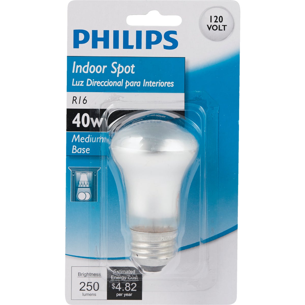 Philips 40W Clear Medium R16 Indoor Incandescent Mini Spotlight Light Bulb