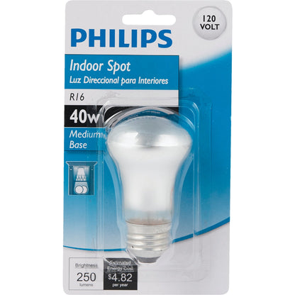 Philips 40W Clear Medium R16 Indoor Incandescent Mini Spotlight Light Bulb
