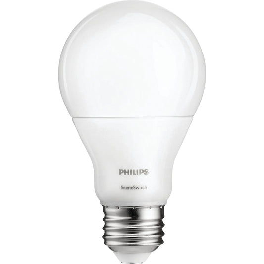 Philips SceneSwitch 60W Equivalent Daylight/Soft White/Warm Glow A19 Medium LED Light Bulb