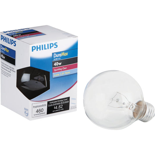 Philips DuraMax 40W Clear Medium G25 Incandescent Globe Light Bulb