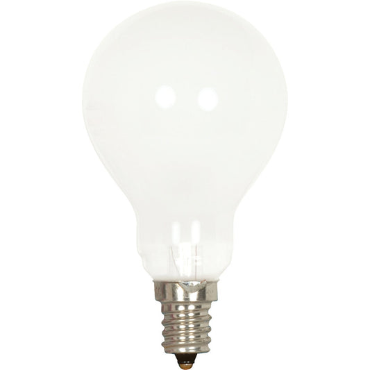 Satco 40W Frosted Soft White Candelabra A15 Incandescent Ceiling Fan Light Bulb (2-Pack)