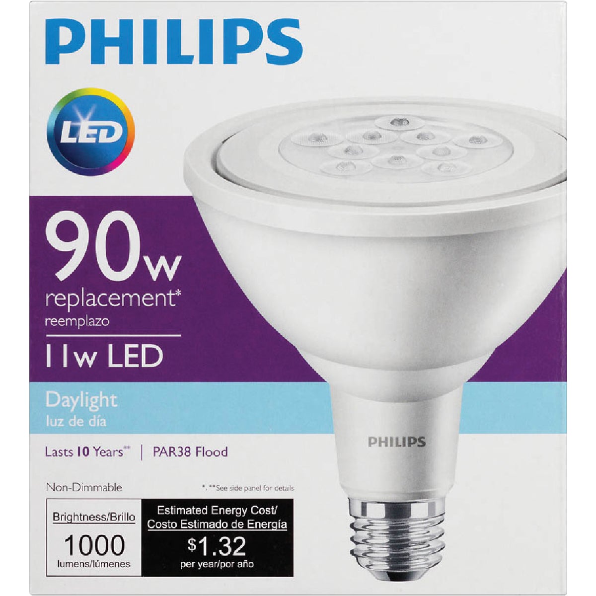 Philips 90W Equivalent Daylight PAR38 Medium LED Floodlight Light Bulb