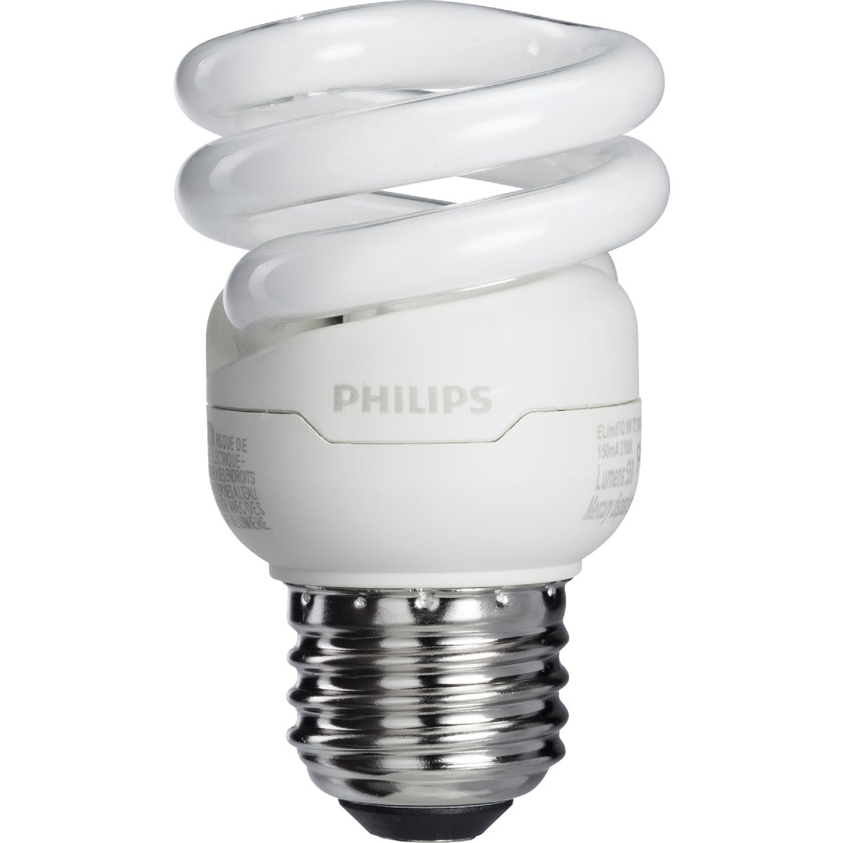 Philips Energy Saver 40W Equivalent Soft White Medium Base T2 Spiral CFL Light Bulb (4-Pack)