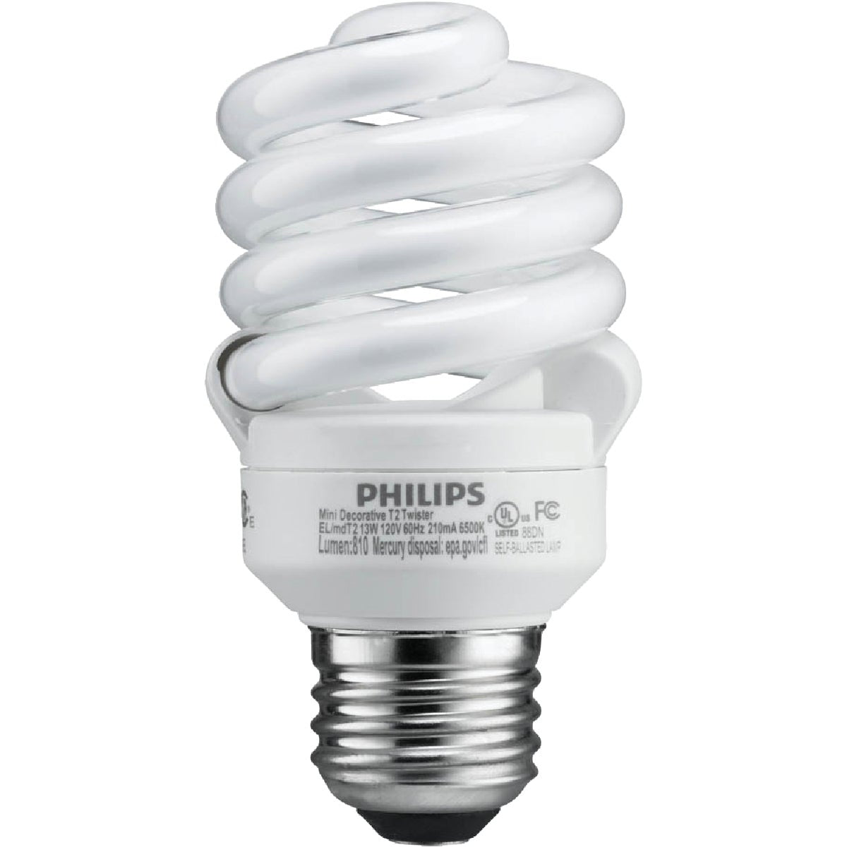 Philips Energy Saver 60W Equivalent Daylight Medium Base T2 Spiral CFL Light Bulb (4-Pack)