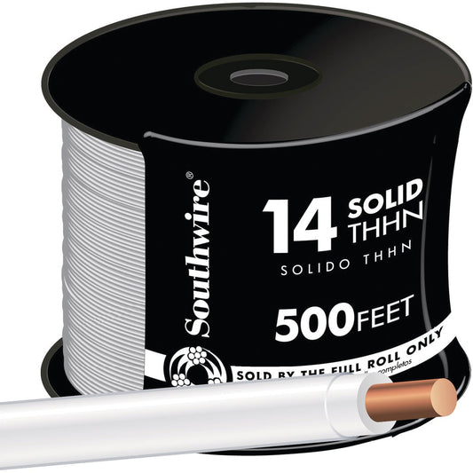 Southwire 500 Ft. 14 AWG Solid White THHN Electrical Wire