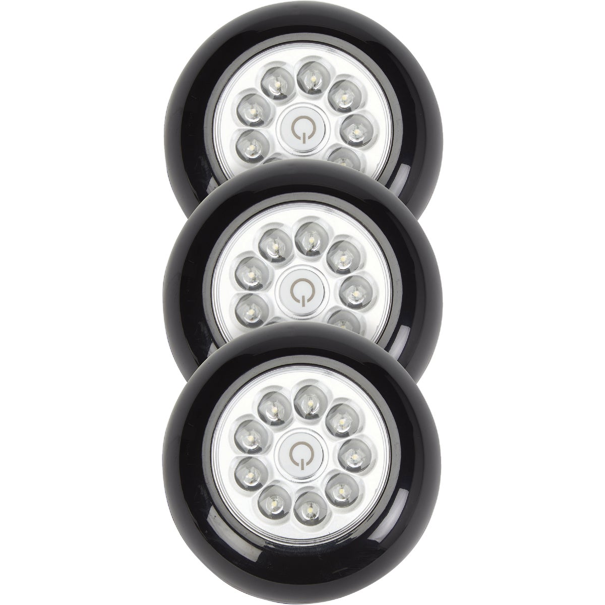 Light It 9-Bulb Black LED Battery Tap Light (3-Pack)