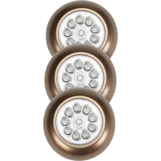 Light It 9-Bulb Bronze LED Battery Tap Light (3-Pack)