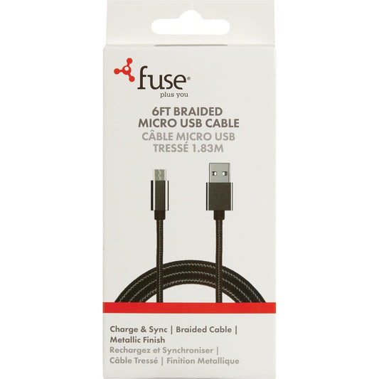 Fuse 6 Ft. Black Lighted USB Charging & Sync Cable