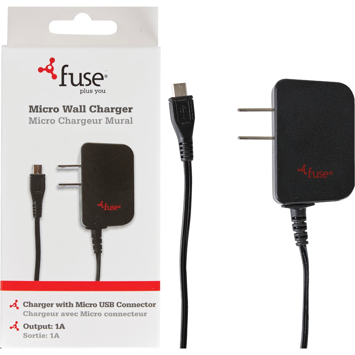 Fuse Wall Micro USB Black Wall Charger