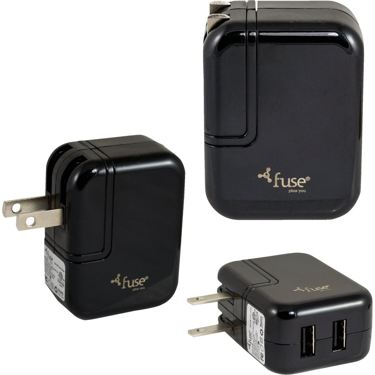 Fuse 2-Port Black Wall USB Charger