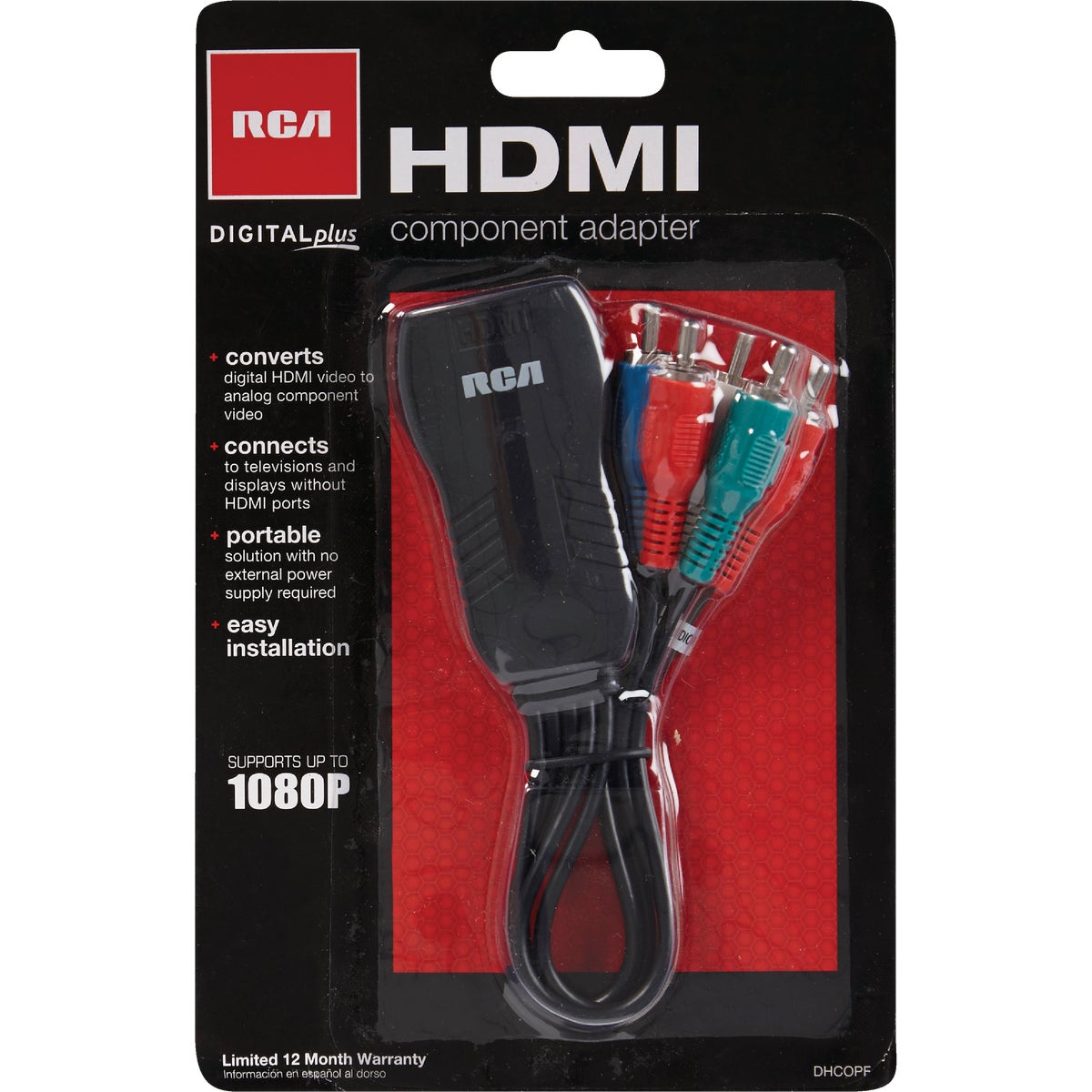 RCA Female HDMI to Male Component HDMI Adapter