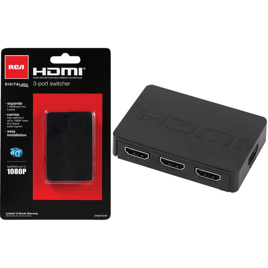 RCA 1 HDMI Port to 3 HDMI Port Switcher Adapter