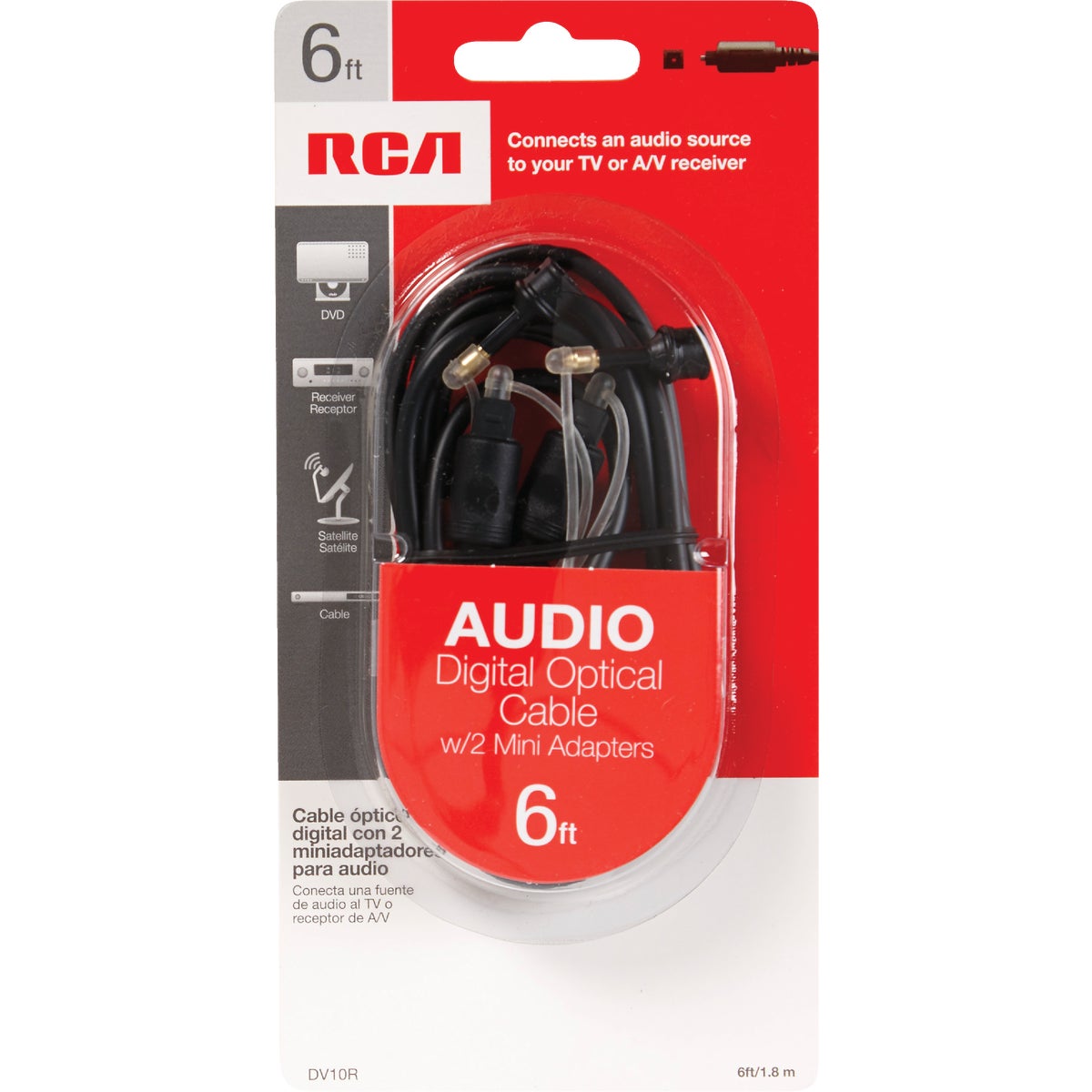 RCA 6 Ft. Black Audio Digital Optical Cable