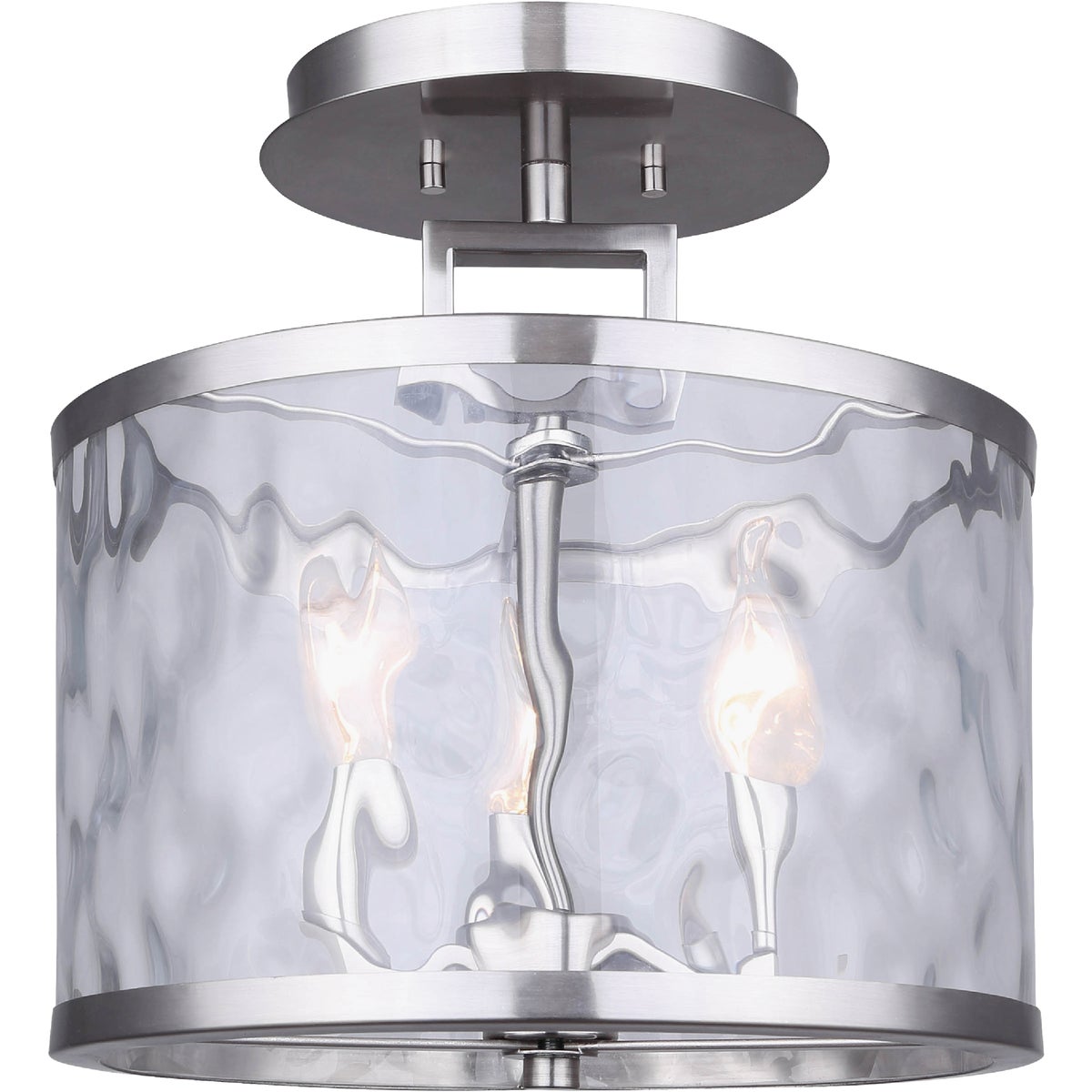 Home Impressions Cala 12 In. Brushed Nickel Incandescent Semi-Flush Mount Light Fixture