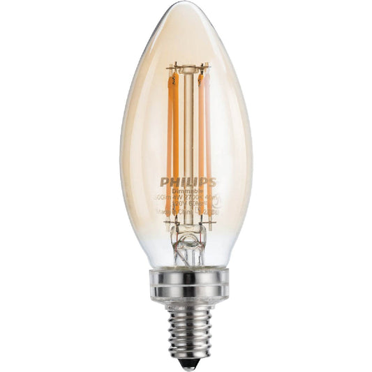 Philips Vintage Edison 25W Equivalent Soft White B11 Candelabra LED Decorative Light Bulb