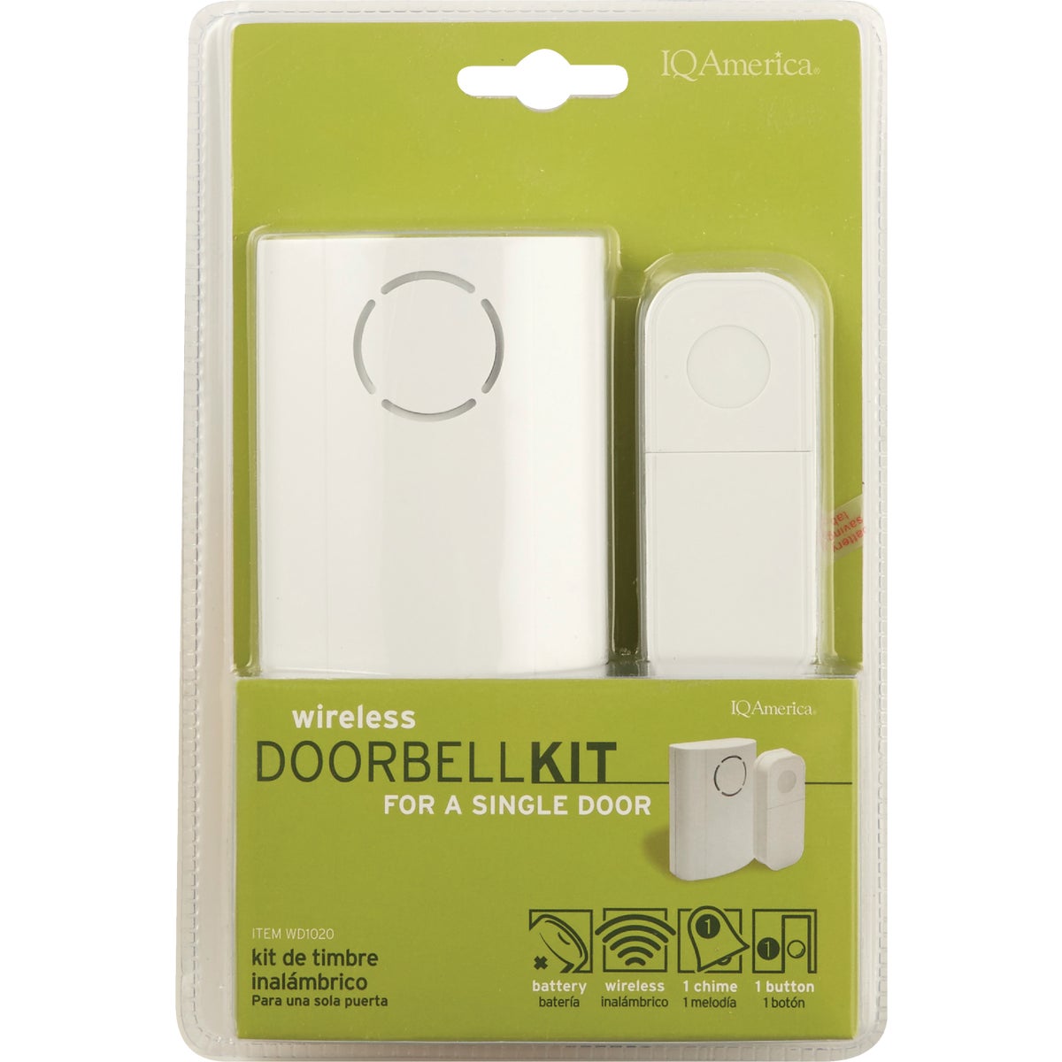 IQ America Battery Operated Wireless White Door Chime