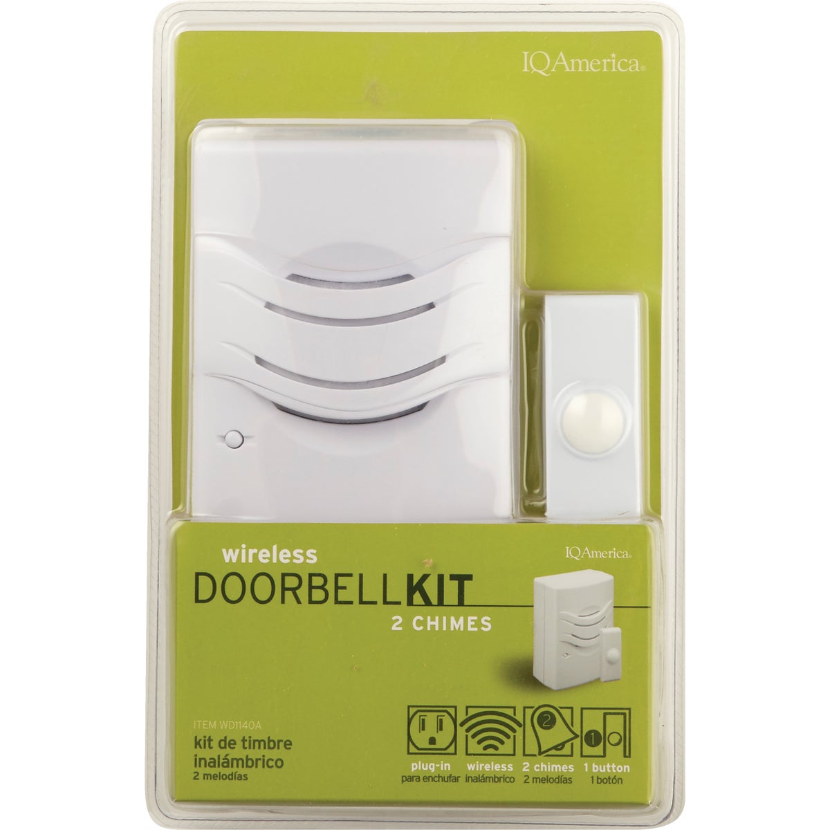 IQ America 2-Tone Plug-In Wireless White Door Chime