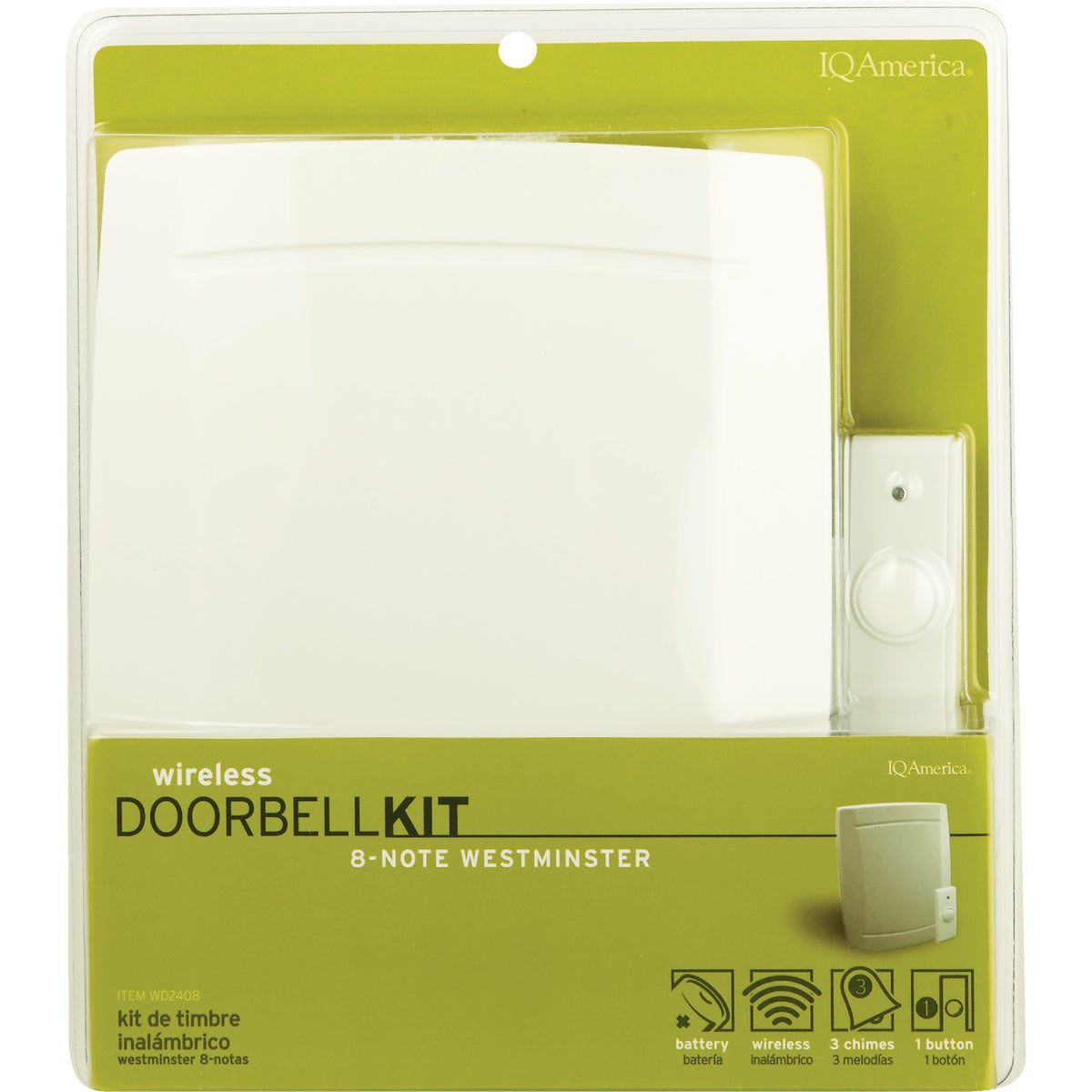 IQ America Step-Up Battery Operated Off-White Wireless Door Chime