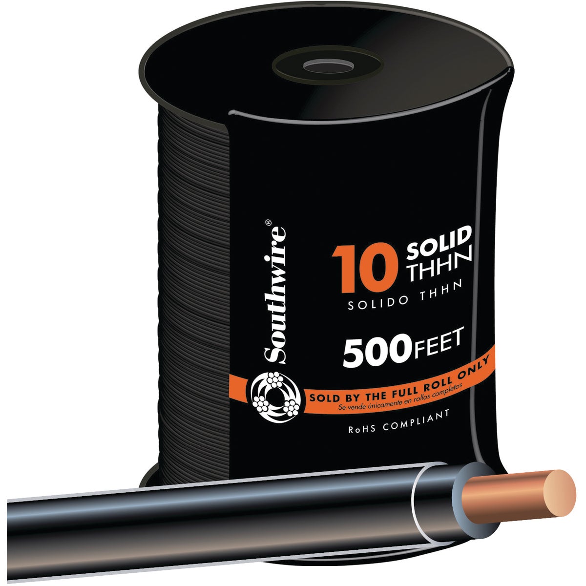 Southwire 500 Ft. 10 AWG Solid Black THHN Electrical Wire