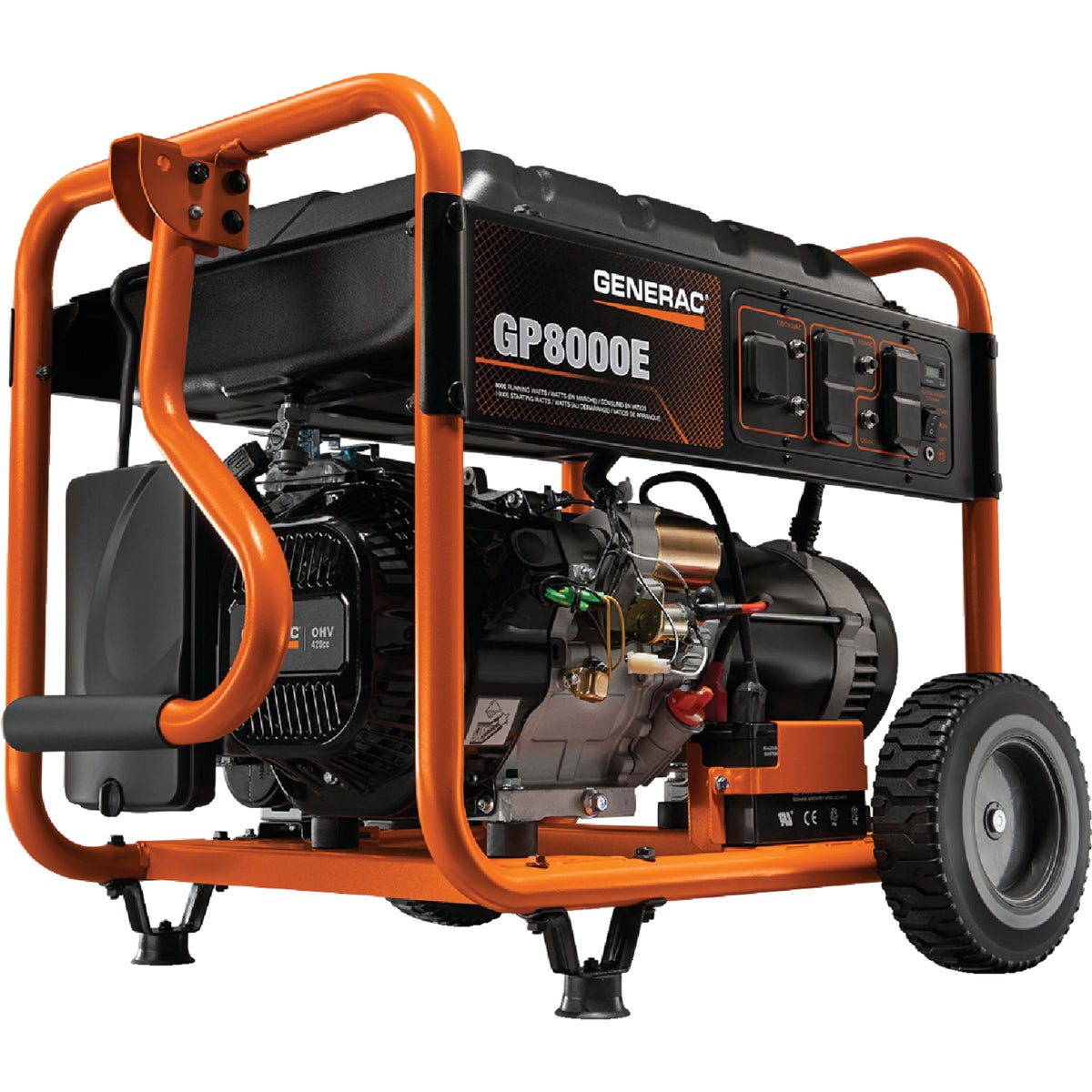 Generac 8000W Gasoline Powered  Electric Manual Start Portable Generator