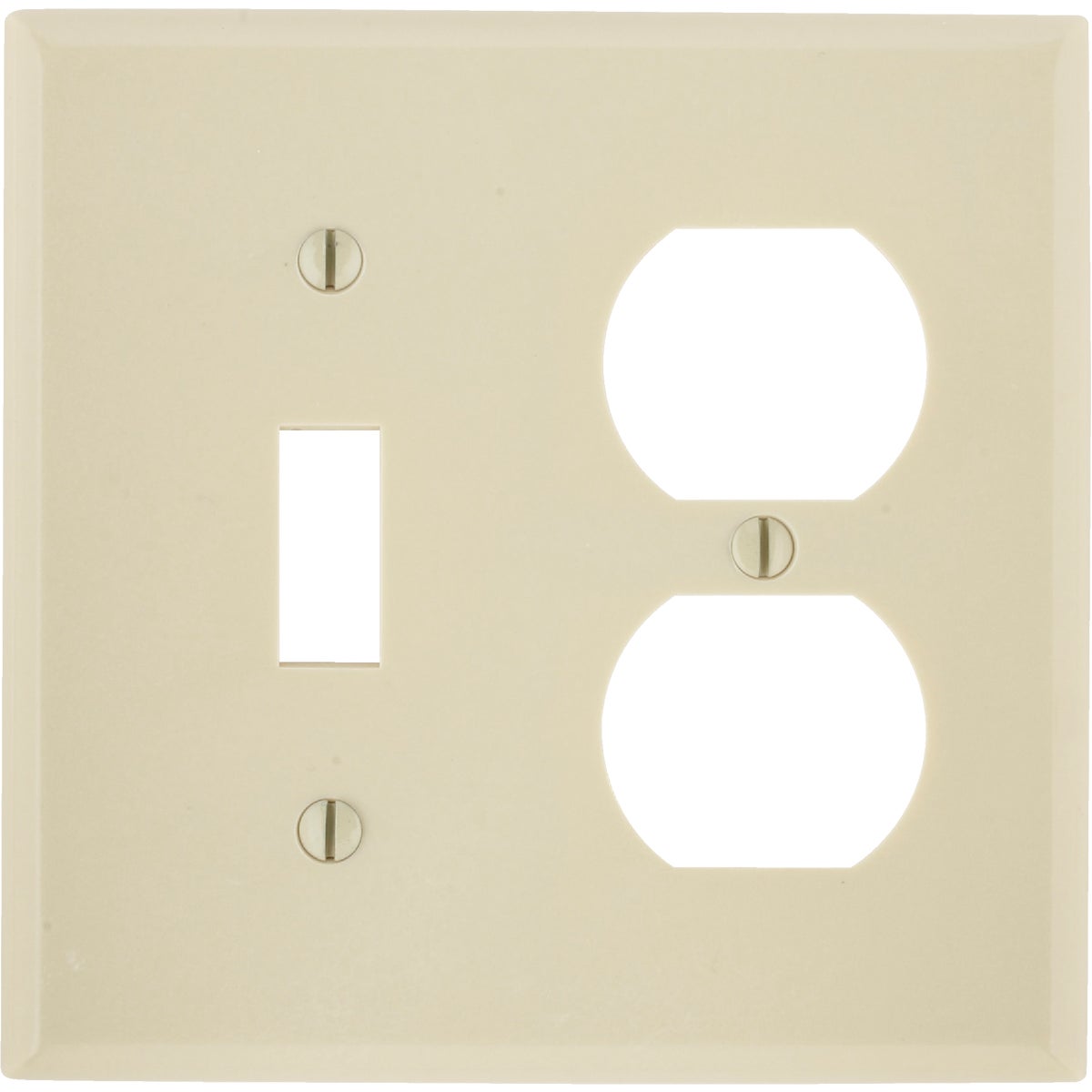 Leviton Oversized 2-Gang Thermoset Single Toggle/Duplex Outlet Wall Plate, Ivory