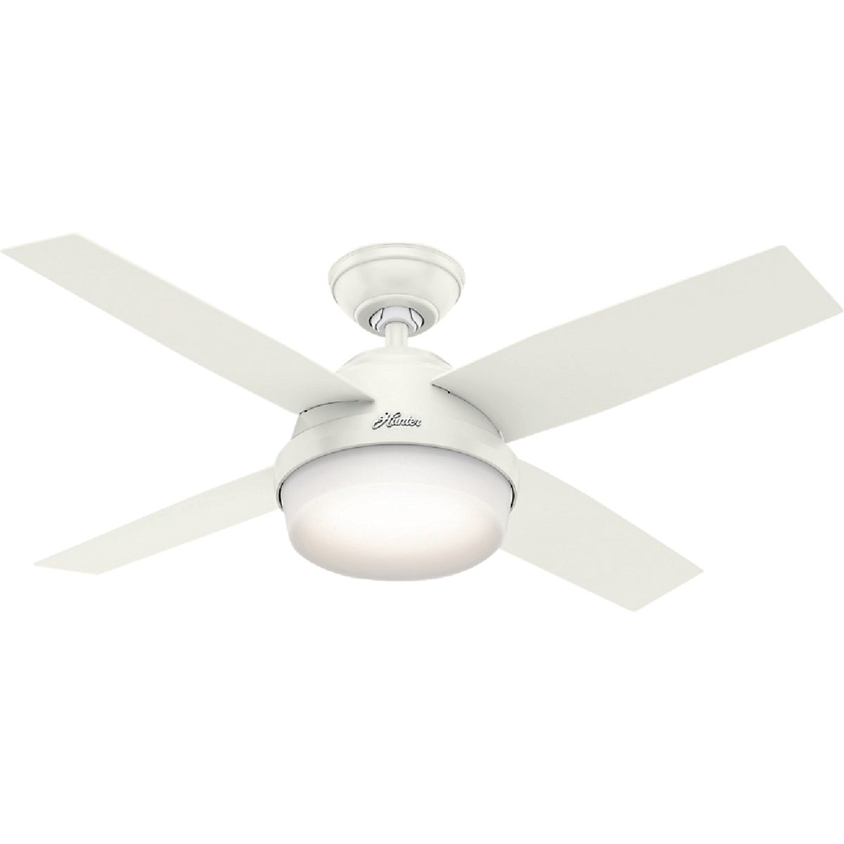 Hunter Dempsey 44 In. Fresh White Ceiling Fan with Light Kit and Handheld Remote Control