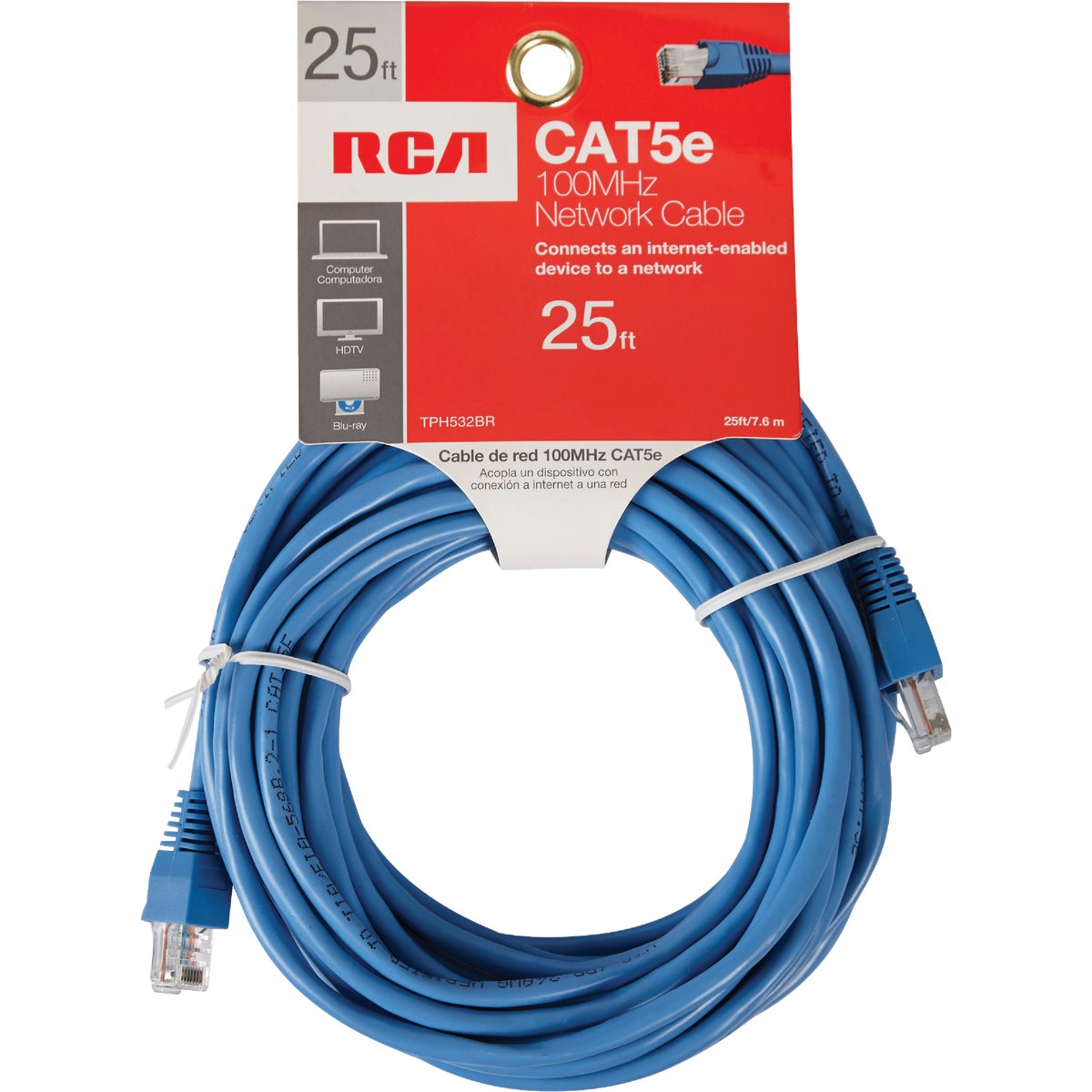 RCA 25 Ft. CAT-5 Blue Network Cable