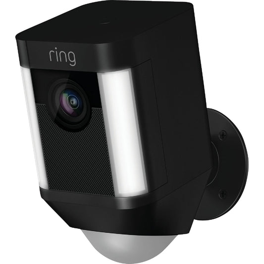 Ring Wireless Indoor/Outdoor Black Security Camera with Spotlight