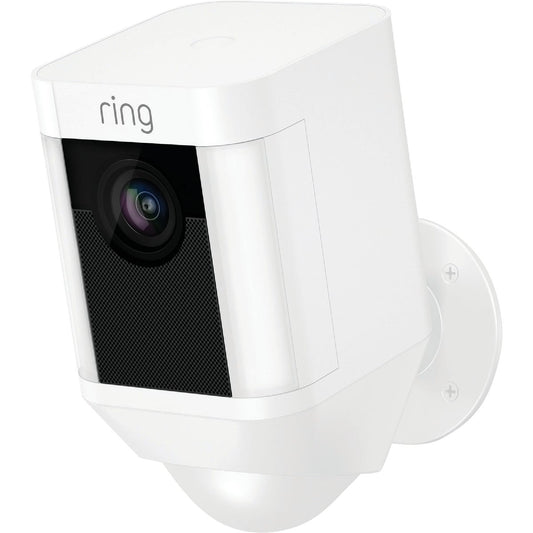 Ring Wireless Indoor/Outdoor White Security Camera with Spotlight