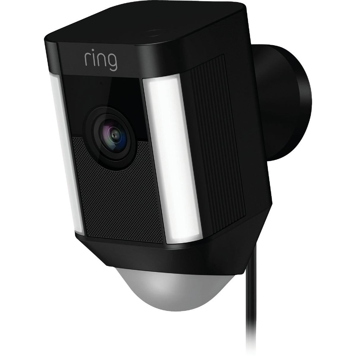 Ring Plug-In Indoor/Outdoor Black Security Camera with Spotlight