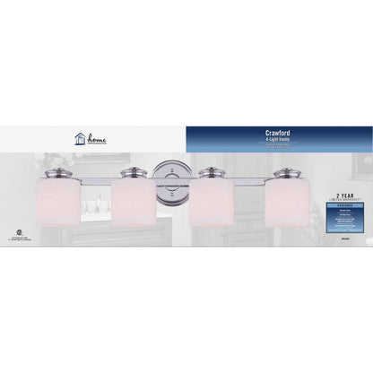 Home Impressions Crawford 4-Bulb Polished Chrome Bath Light Bar