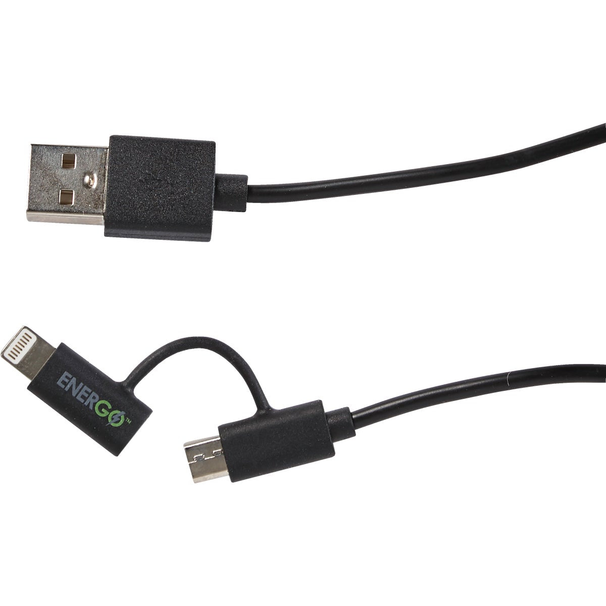 Energo 3 Ft. Black 2-In-1 USB Charging & Sync Cable