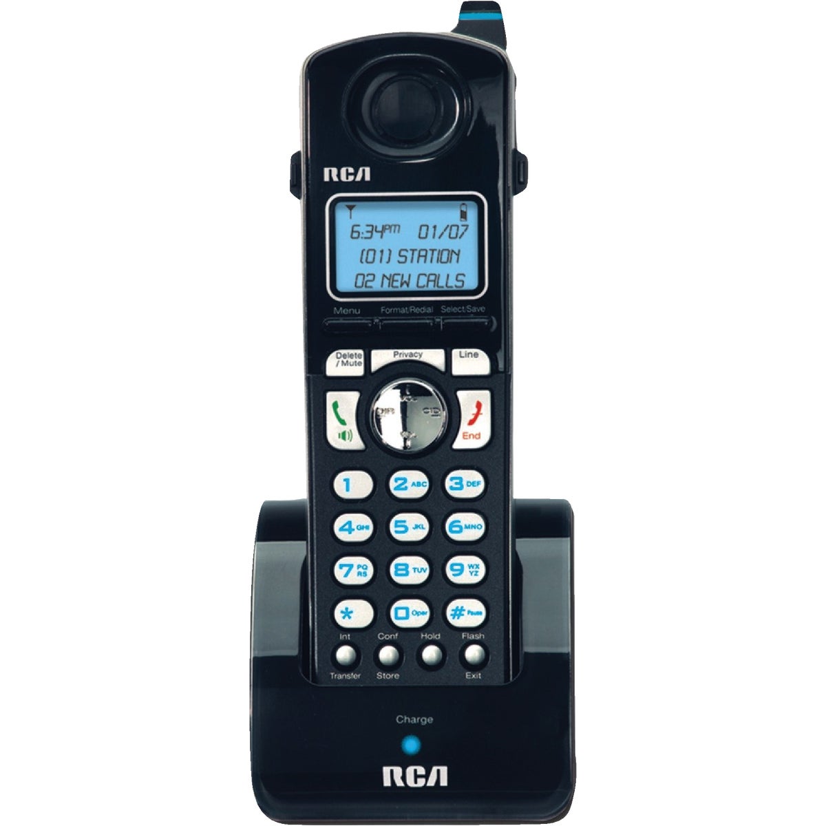 RCA DECT 6.0 2-Line 1 Handset Black Cordless Phone Expansion Handset